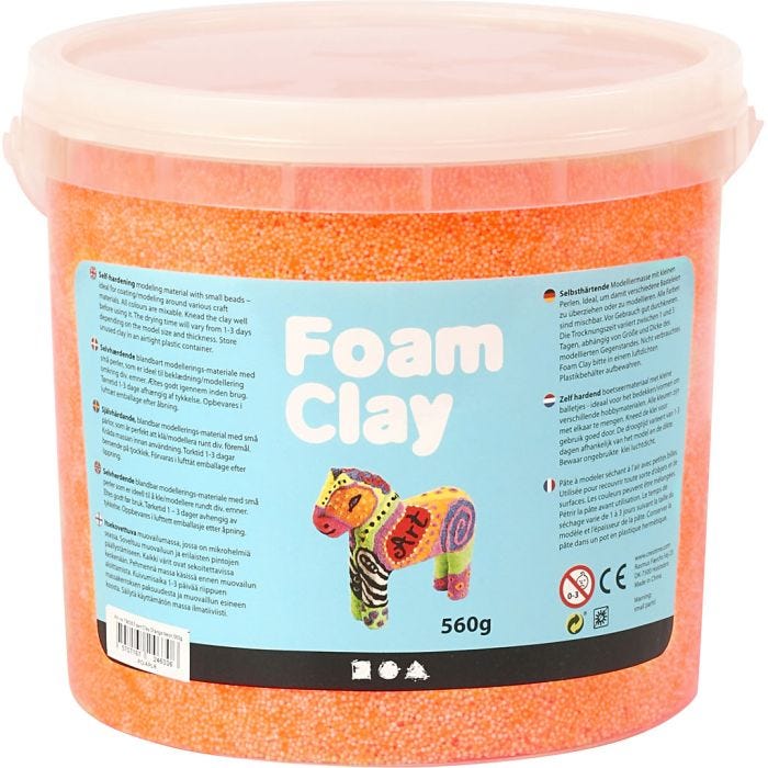 Foam Clay® Helmimassa, neonoranssi, 560g/ 1 prk