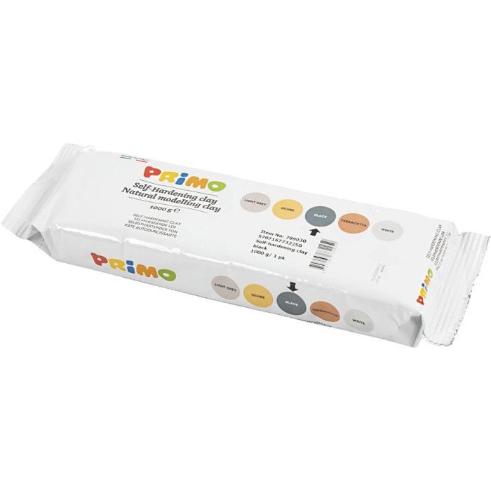Itsekovettuva Savi, musta, 1000g/ 1 pkt