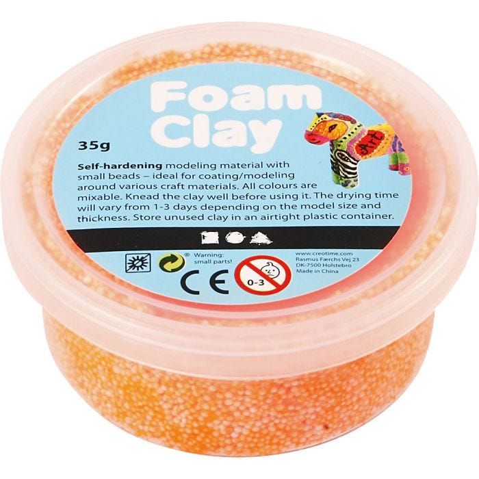 Foam Clay® Helmimassa, neonoranssi, 35g/ 1 tb