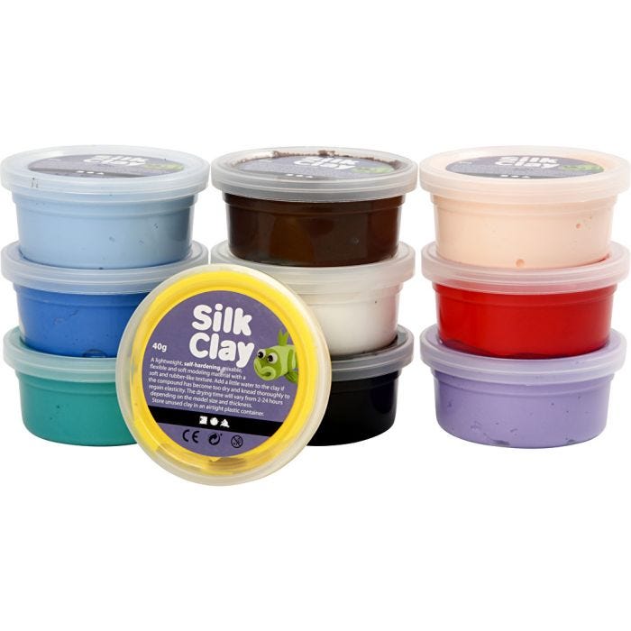 Silk Clay®, Basic 1, värilajitelma, 10x40g/ 1 pkt