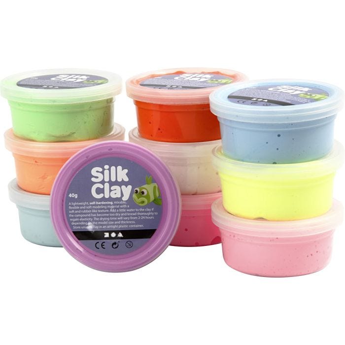Silk Clay®, Basic 2, värilajitelma, 10x40g/ 1 pkt