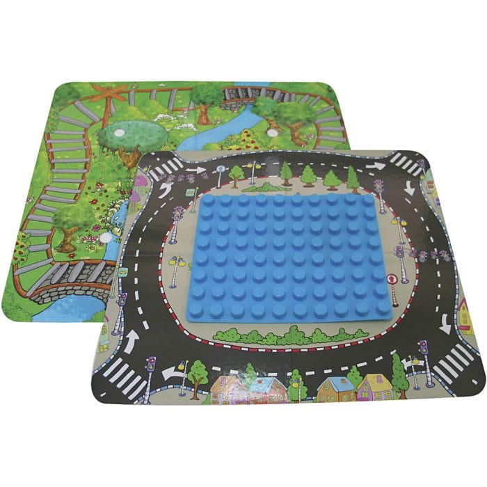 Aktiviteettimatto Rakennuspalikoille, koko 54x48 cm, 2 kpl/ 1 pkt