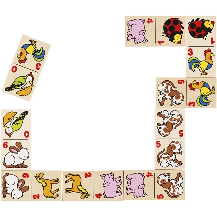 Domino eläinaiheella, 1 set