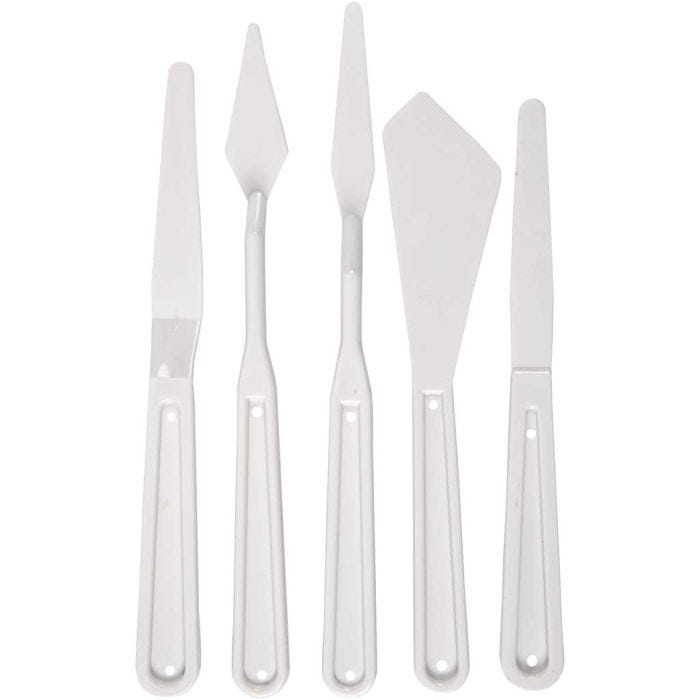 Muoviset palettiveitset, Pit. 17-20 cm, Lev: 13-33 mm, valkoinen, 5 kpl/ 1 pkt