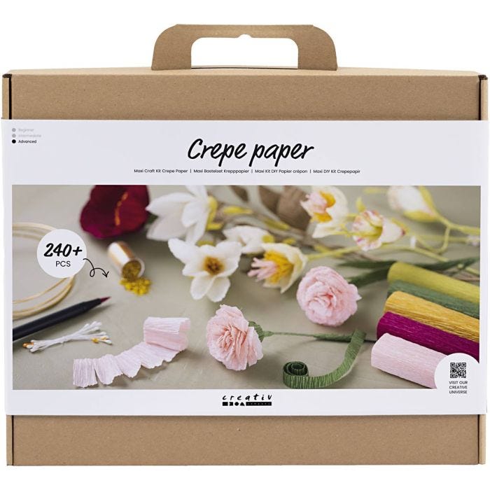Askartelusetti Maxi Kreppipaperi

, Kukat, Jonka joustavuus: 180%, 105 g, 1 pkk/ 1 pkt