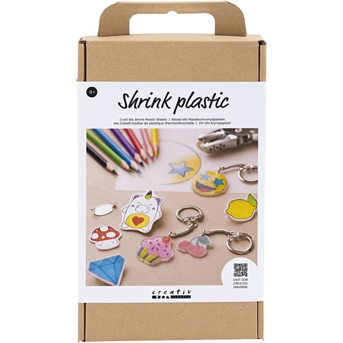 Askartelupaketti Kutistemuoviarkit, Tarvikkeet, 1 pkk/ 1 pkt