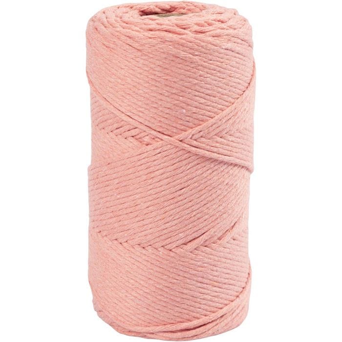 Makrameenyöri, Pit. 198 M, halk. 2 mm, rosa, 330 g/ 1 rll