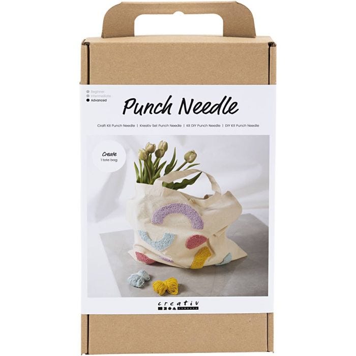 Askartelusetti Kirjonta, Ostoskassi, pastellivärit, 1 pkk/ 1 pkt