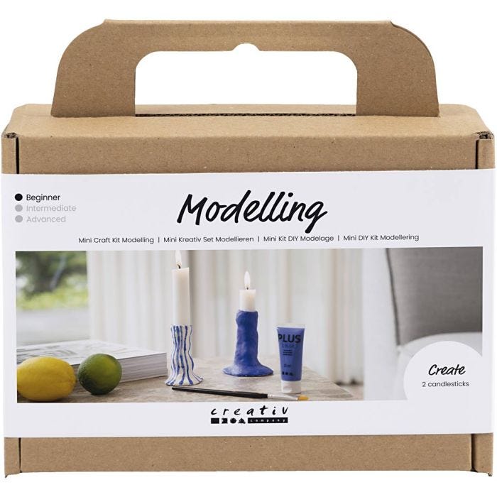 Askartelusetti Mini Muovailu, Kynttilänpidike, ultra marine, 1 pkk/ 1 pkt