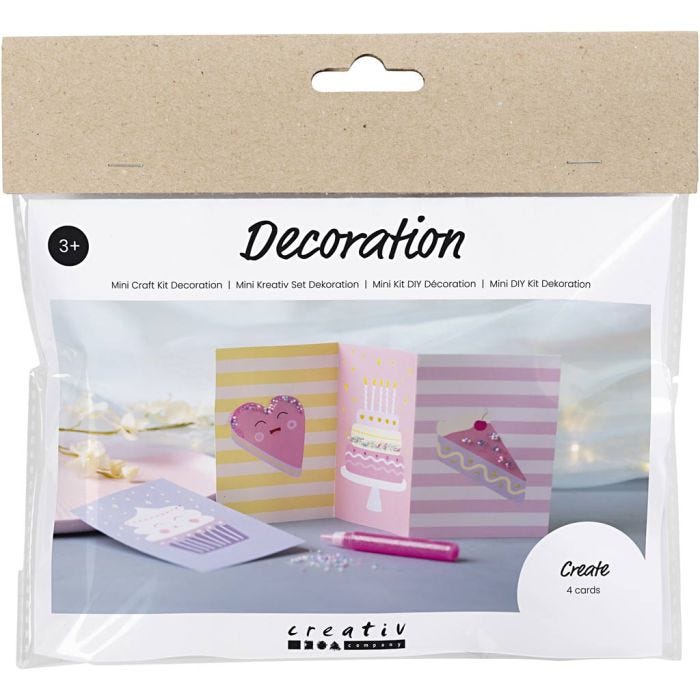 Askartelusetti Mini Koristelu, Kakut, pastellinpinkki, pastellinvioletti, pastellinkeltinen, 1 pkk/ 1 pkt