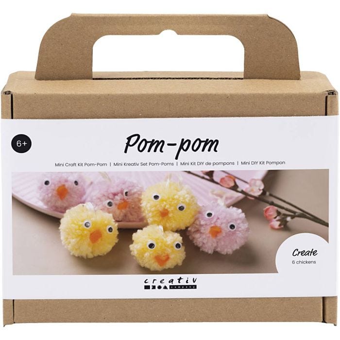 Askartelusetti Mini Pom Pom, Tiput, värilajitelma, 1 pkk/ 1 pkt