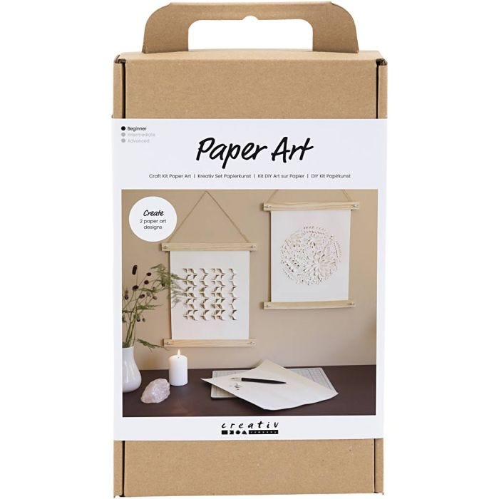 Askartelusetti Paperitaide, Paperikoristeet ripustamista varten, luonnonvalkoinen, 1 pkk/ 1 pkt