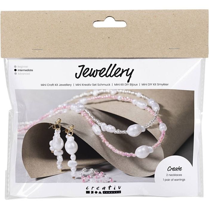 Askartelusetti Mini Korut, Kaulakorut ja korvakorut, kiiltävä, 1 pkk/ 1 pkt