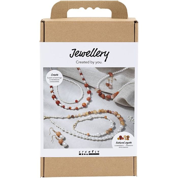 Askartelusetti Korut, beige, polt. orange, helmiäisvalk., 1 pkk/ 1 pkt