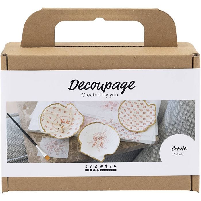 Askartelusetti Mini Decoupage, Simpukankuoret, pehmeä rose, 1 pkk/ 1 pkt