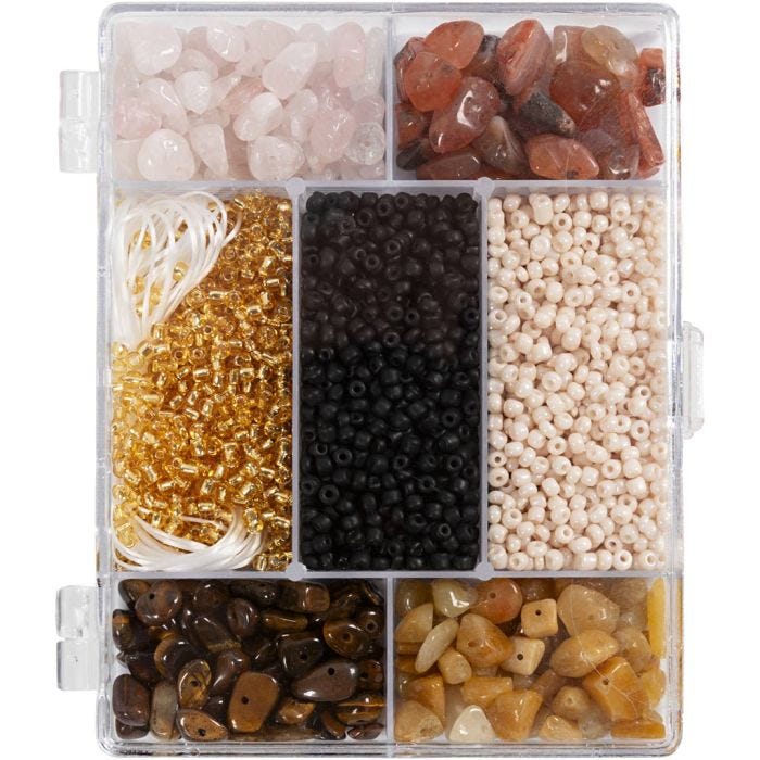 Askartelupaketti Korut, Kristallit, koko 2,6-10 mm, aukon koko 0,8-1,2 mm, värilajitelma, 1 pkk/ 1 pkt