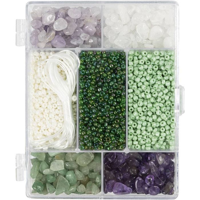Askartelupaketti Korut, Kristallit, koko 2,6-10 mm, aukon koko 0,8-1,2 mm, värilajitelma, 1 pkk/ 1 pkt