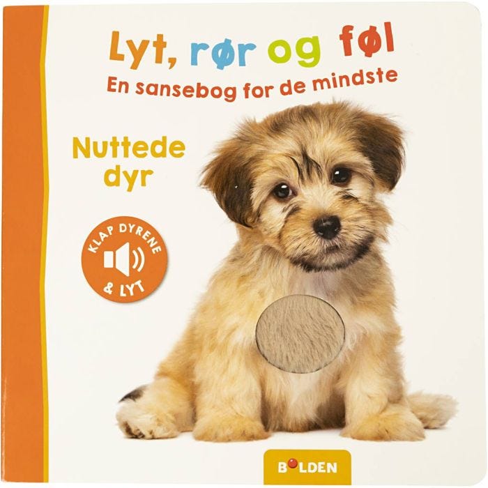 Aistikirja: Kuuntele, kosketa ja tunne, Suloiset eläimet, 20 cm, 1 kpl