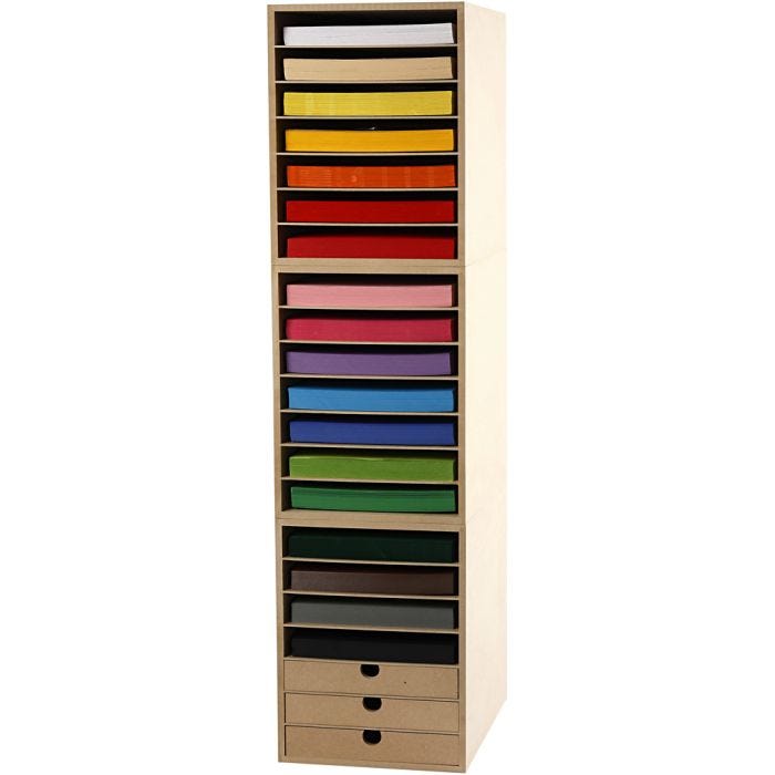 Kartongit ja säilytyslokerikot, Kork. 100 cm, A4, arkki 210x297 mm, 180 g, värilajitelma, 1 set