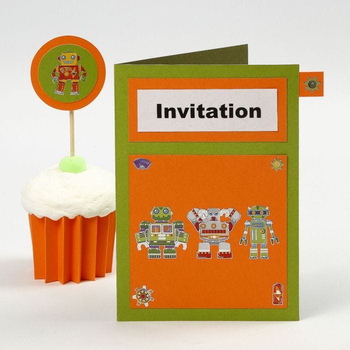 Kort fra Happy Moments med cupcake af Silk Clay som bordpynt