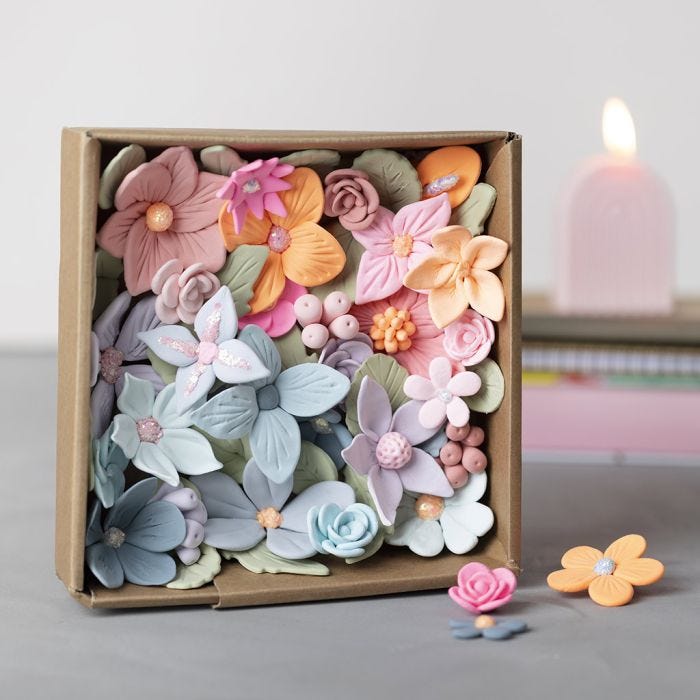 Kukkalaatikko Silk Clay®- ja Glitter Clay -massoilla