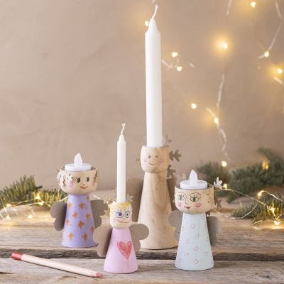 Puiset kynttilälyhdyt luovat joulutunnelmaa