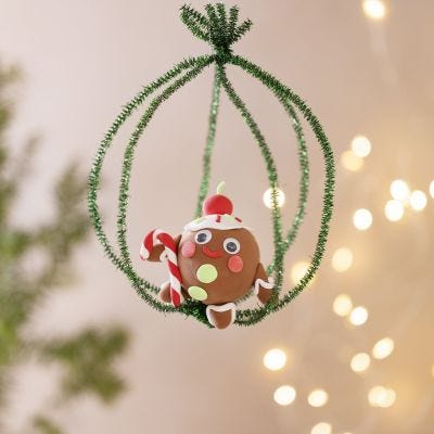 Silk Clay® -piparkakkupoika joulukoriste