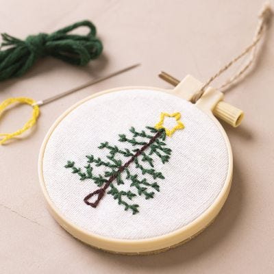 Kirjontakehys joulukuusikuviolla