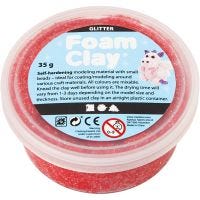 Foam Clay® Helmimassa, kimalle, punainen, 35 g/ 1 tb