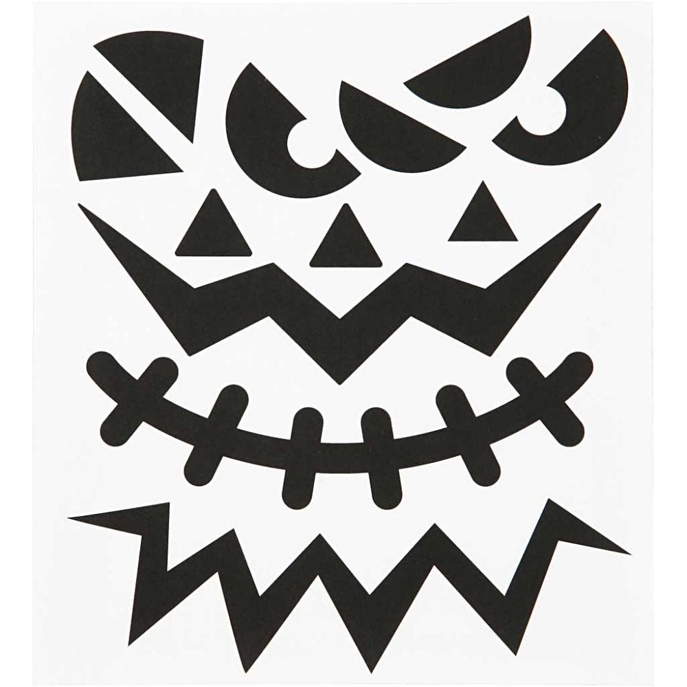 Tarrat, halloween - isot kasvot, 15x16,5 cm, 1 ark
