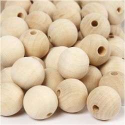 Puuhelmi, halk. 20 mm, aukon koko 4 mm, luonnonrusk., 200 kpl/ 1 pkt